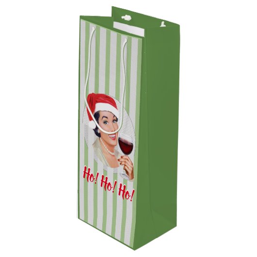 Ho! Ho! Ho! Wijn Cadeautas (Voorkant Gekanteld)