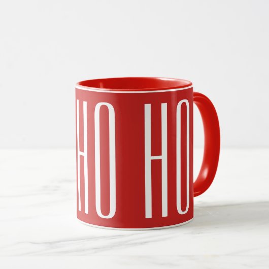 HO HO HO - wit op rood Mok (Voorkant rechts)