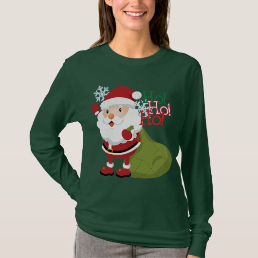 Ho-Ho-Ho-Womens lang shirt (Voorkant)