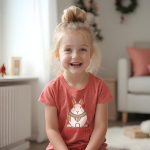 HO HO HO Woodland Forest Bunny Rabbit Holiday Tri-Blend Shirt