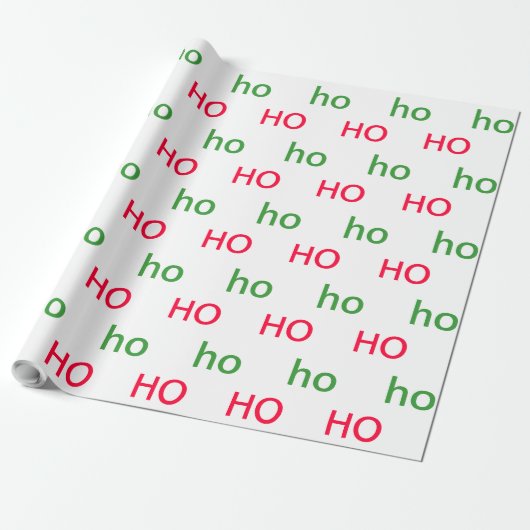 HO HO HO Wrapping Paper Cadeaupapier (Uitgerold)