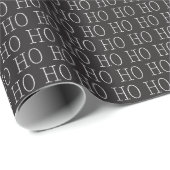 Ho Ho Ho Wrapping Paper zwart-wit Cadeaupapier (Rol Hoek)