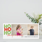 Ho Ho Ho x2 Feestdagenkaart (Staand voorkant)