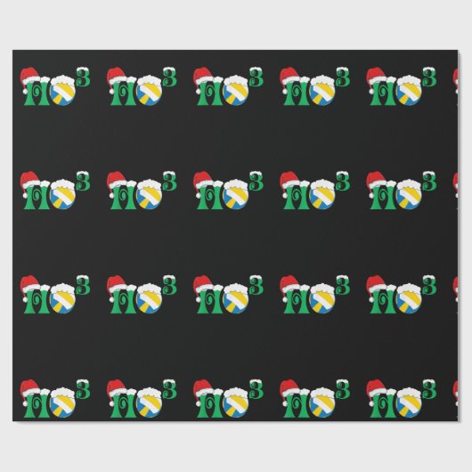 Ho Ho Ho X 3 Funny Volleyball Kerstmis Sa Cadeaupapier (Vlak)