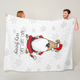 HO HO HO Zeer grappige kerstman Angry Dog Cute Fleece Deken