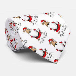 HO HO HO Zeer grappige kerstman Angry Dog Cute Stropdas