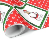 HO HO HO Zeer grappige Santa Costume Sarcastic Dog Cadeaupapier (Rol Hoek)