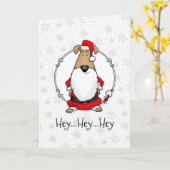 HO HO HO Zeer grappige Santa Costume Sarcastic Dog Kaart (Gele Bloem)