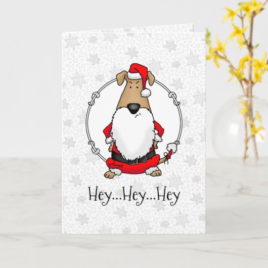 HO HO HO Zeer grappige Santa Costume Sarcastic Dog Kaart (Gele Bloem)