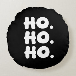 HO. HO. HO. Zwart & Wit Chic & Speelse Kerst Rond Kussen