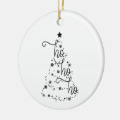 Ho Ho Ho Zwart-wit Kerstboom Ornament (Links)