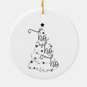 Ho Ho Ho Zwart-wit Kerstboom Ornament (Achterkant)