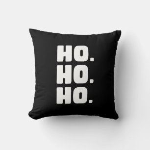 HO. HO. HO. Zwart & Wit Met Buffalo Plaid Achterka Kussen