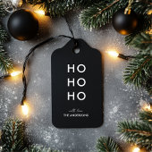 HO HO HO Zwarte Kerst Cadeaulabel