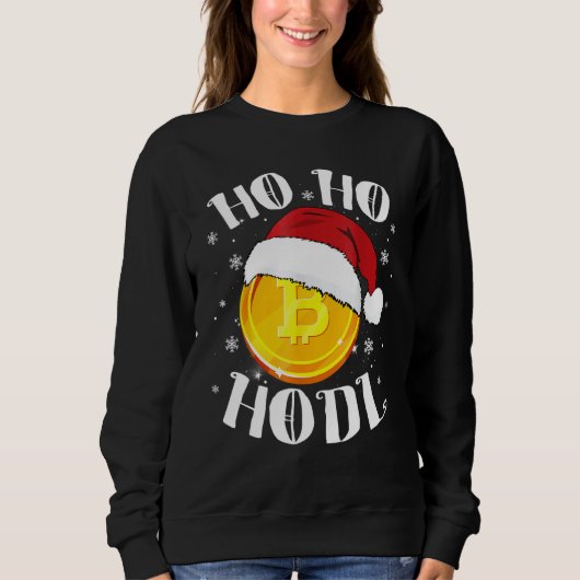 Ho Ho Hodl Crypto Bitcoin Santa Hat Cryptocurrency Trui (Voorkant)