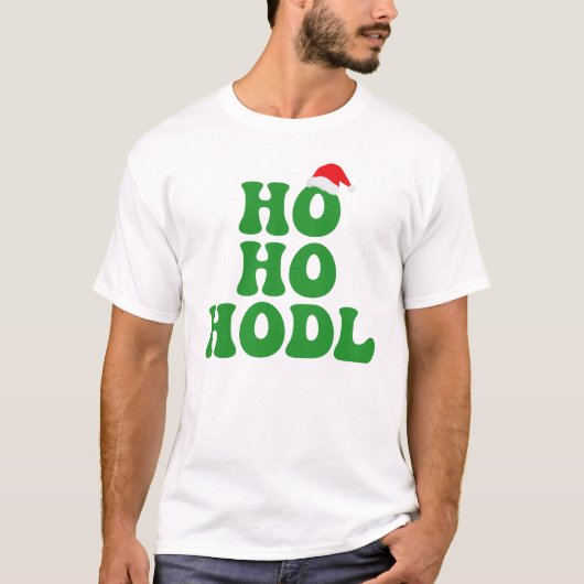 Ho Ho HODL - Funny Crypto Santa kerstHumor T T-shirt (Voorkant)