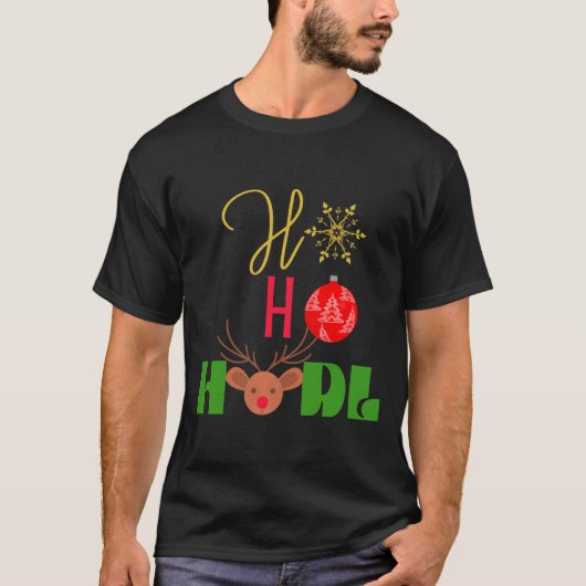 HO HO HODL Funny Kerstcryptocurrency Design T-shirt (Voorkant)
