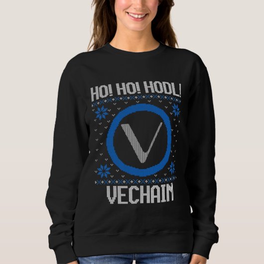Ho Ho HODL Vechain  Fun Vechain Cryptocurrency Gea Trui (Voorkant)