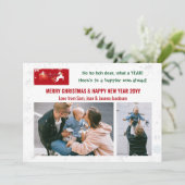 Ho Ho Hoh Beste Funny Santa Unicorn 2 Foto's Lette Feestdagenkaart (Staand voorkant)