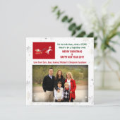 Ho Ho Hoh Beste Funny Santa Unicorn Foto Feestdagenkaart (Staand voorkant)