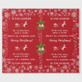 Ho Ho Hoh Beste Funny Santa Unicorn gepersonalisee Cadeaupapier (Vlak)