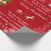 Ho Ho Hoh Beste Funny Santa Unicorn gepersonalisee Cadeaupapier (Hoek)