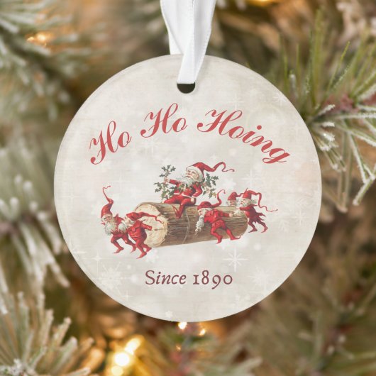 Ho Ho Hoing sinds 1890  kabouters kerst Ornament (Boom)