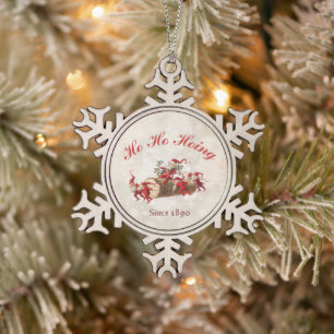 Ho Ho Hoing sinds 1890 kabouters Tin Sneeuwvlok Ornament