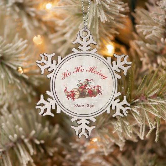 Ho Ho Hoing sinds 1890  kabouters Tin Sneeuwvlok Ornament (Boom)