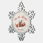Ho Ho Hoing sinds 1890  kabouters Tin Sneeuwvlok Ornament (Rechts)
