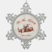 Ho Ho Hoing sinds 1890  kabouters Tin Sneeuwvlok Ornament (Voorkant)