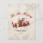 Ho Ho Hoing sinds 1890 vintage kerstgroet Briefkaart (Voorkant)