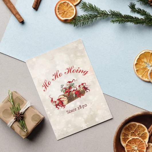 Ho Ho Hoing sinds 1890 vintage kerstgroet Kaart