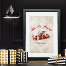Ho Ho Hoing sinds 1890 vintage kerstgroet Poster