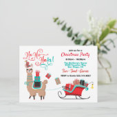 Ho Ho Hola Llama Kerstfeest Kaart (Staand voorkant)