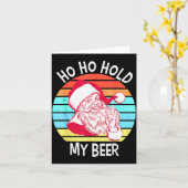 Ho Ho Hold My Beer Christmas In July Shirt _ Xmas Kaart (Gele Bloem)