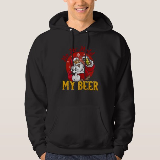 Ho Ho Hold My Beer  Sarcastic Santa Hoodie (Voorkant)