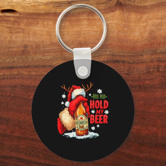 Ho Ho Hold My Beer  Sleutelhanger (Voorkant)
