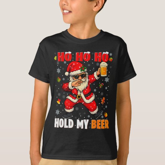 Ho Ho Hold My Drink Cool Dabbing Santa Christmas X T-shirt (Voorkant)