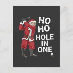 Ho Ho Hole in One Grappig Golf Kerstmis Christmas Uitnodiging Briefkaart