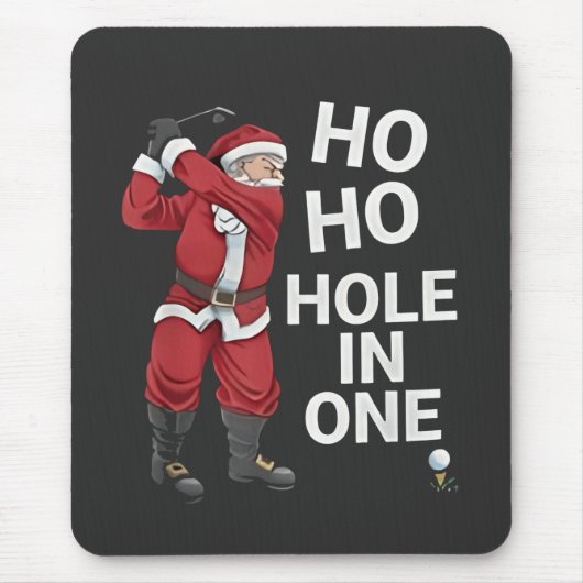 Ho Ho Hole in One Grappig Golfen Kerstmis Muismat (Voorkant)