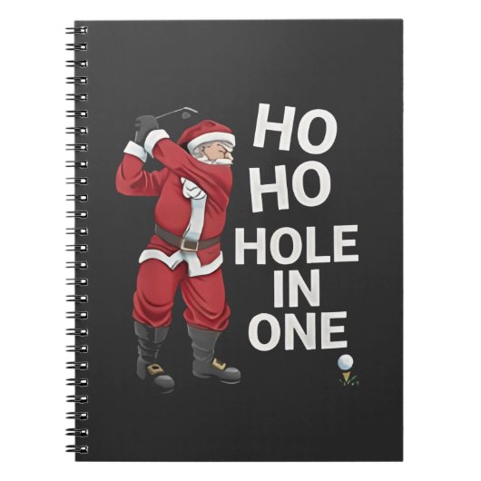 Ho Ho Hole in One Grappig Golfen Kerstmis Notitieboek (Voorkant)