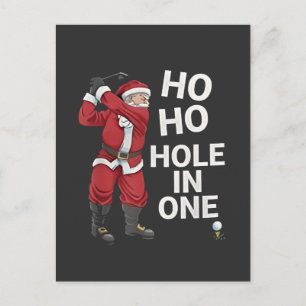 Ho Ho Hole in One Grappig Golfen Kerstmis Uitnodiging Briefkaart