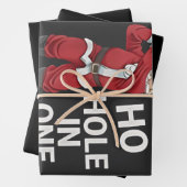 Ho Ho Hole in One Grappige Golf Kerstmis Inpakpapier Vel (In situ)