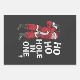 Ho Ho Hole in One Grappige Golf Kerstmis Inpakpapier Vel
