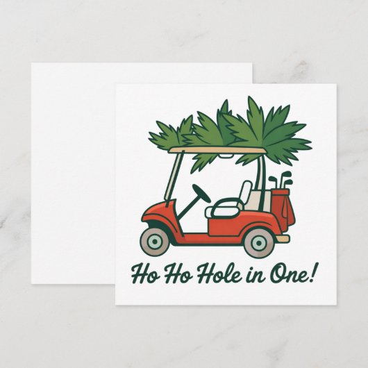 Ho Ho Hole In One Kerstman Kerst Santa Golf Golfen Feestdagenkaart (Voorkant / Achterkant)
