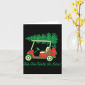 Ho Ho Hole In One Santa Golf Christmas Holiday Gol Kaart (Gele Bloem)