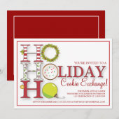 HO HO Holiday Cookie Exchange Party Kaart (Voorkant / Achterkant)