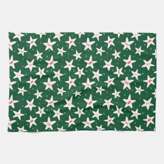 Ho Ho Holiday Cookie Pattern Theedoek (Horizontaal)