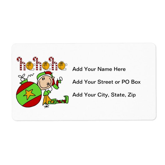 Ho Ho Holiday Elf Etiket (Voorkant)